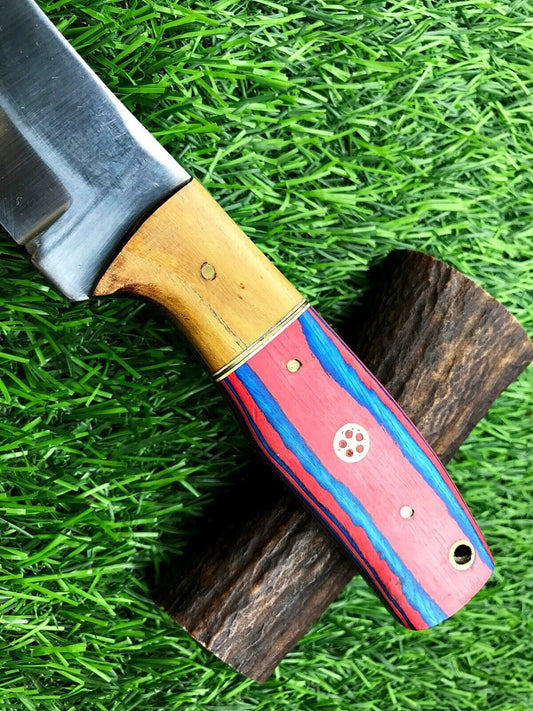 9" Handmade Stainless Steel Hunting Skinner Knife with Leather Sheath