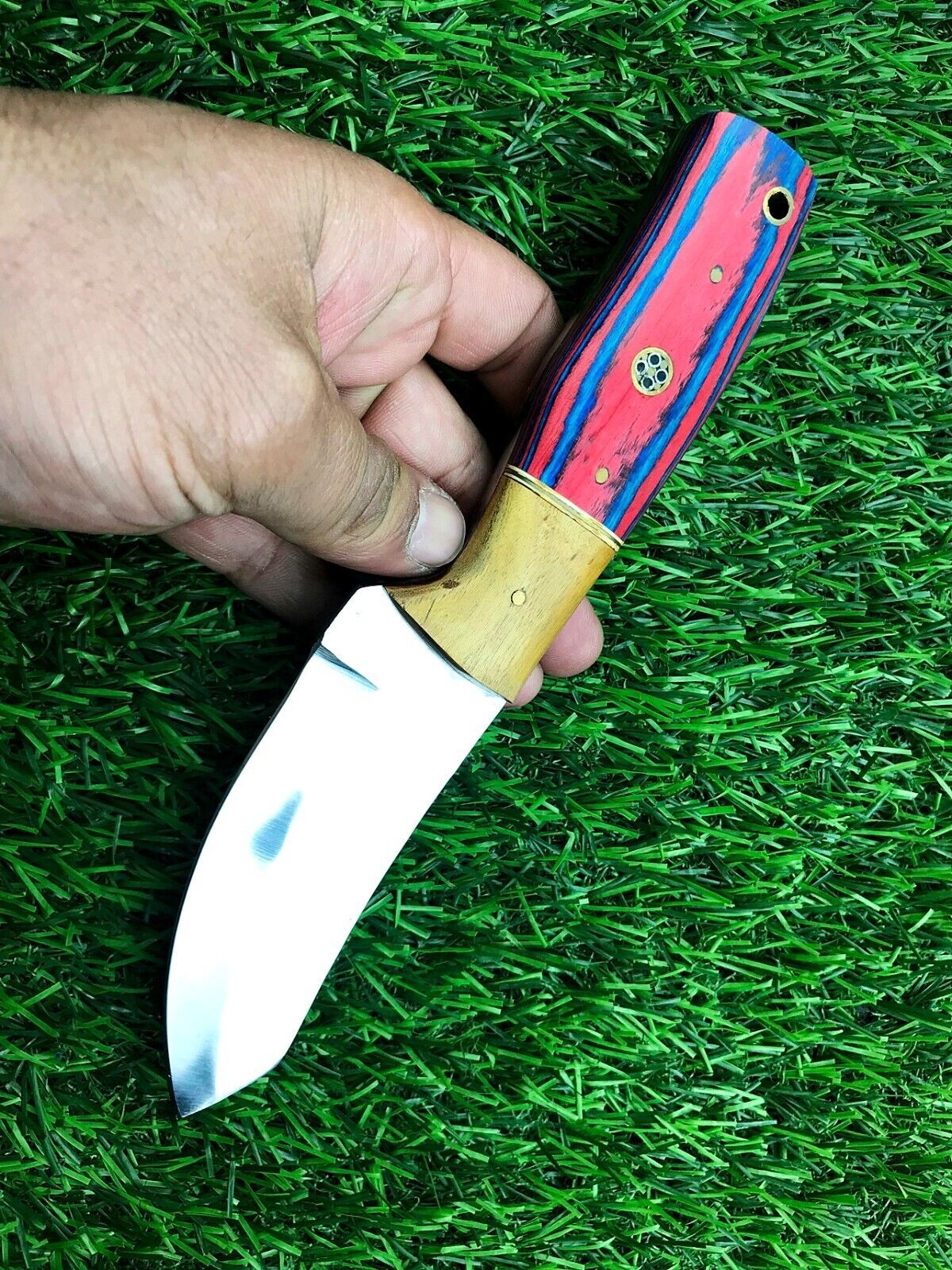 9" Handmade Stainless Steel Hunting Skinner Knife with Leather Sheath