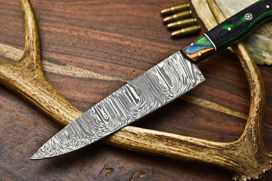 Handmade Damascus Steel Chef Knife – Full Tang, Unique 384-Layer Blade, Kitchen Knife