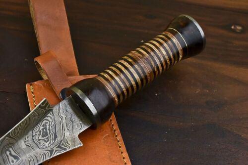 18" Handmade Damascus Dagger Knife – Walnut Wood Handle with Damascus Guard