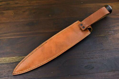 18" Handmade Damascus Dagger Knife – Walnut Wood Handle with Damascus Guard