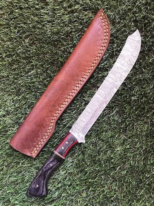 13" Custom Hand forged Damascus Steel Fillet Knife & Custom Fillet Knife W/Sheath