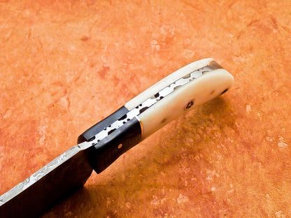 9.5" Handmade Damascus Steel Chef Chopper Cleaver – Camel Bone & Hardwood Handle, 512 Layers