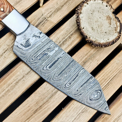 CUSTOM Handmade Damascus Steel Chef Knife – Fixed Blade Hunting & Kitchen Knife