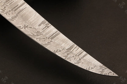 13" Damascus Fillet Knife Hand Forged Fire Damascus Steel Knife With Wood Handle