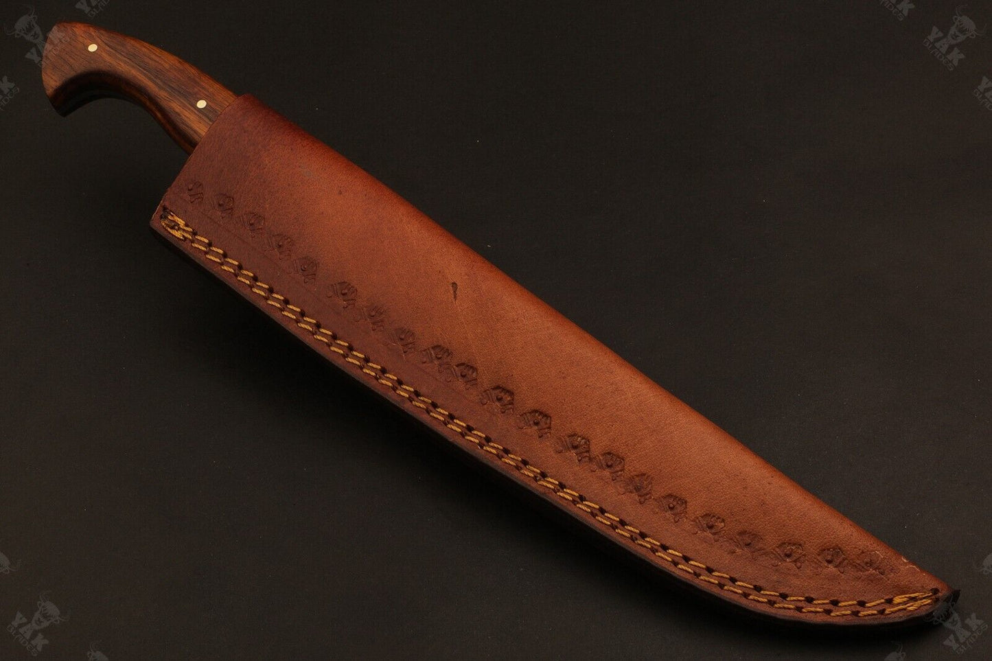 13" Damascus Fillet Knife Hand Forged Fire Damascus Steel Knife With Wood Handle