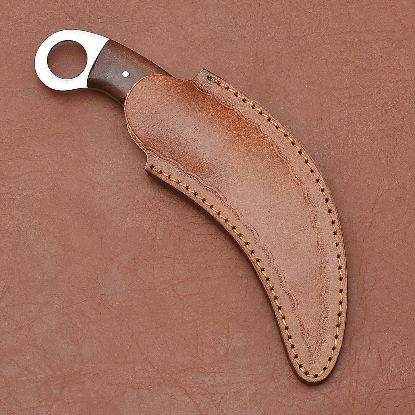9" Custom Handmade Damascus Karambit Knife Best Karambit Knife with Wood Handle