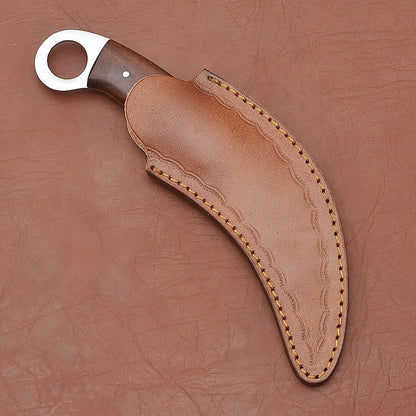 9" Custom Handmade Damascus Karambit Knife Best Karambit Knife with Wood Handle