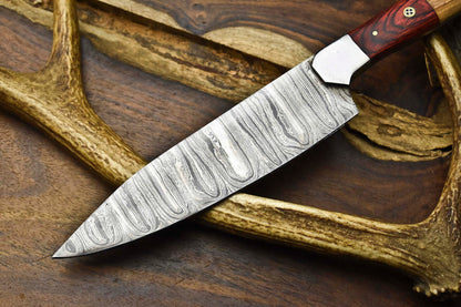 12" Custom Handmade Damascus Steel Chef Knife – Full Tang Kitchen Blade
