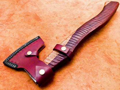 Hand Forged Bearded Viking Camping Axe 17 Inch with Natural Wood Handle