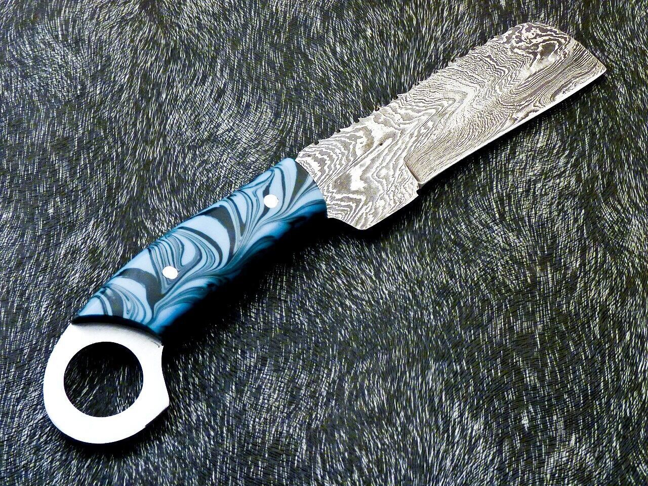 Hand Forged  10" Best Damascus Steel Bull Cutter Knife Custom Cowboy Bull Knife with Resin Handle