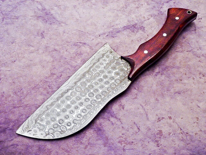 12" Professional Handmade Damascus Steel Chopper Cleaver Knife with Hard Wood Handle