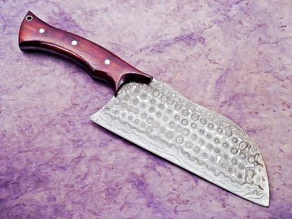 12" Professional Handmade Damascus Steel Chopper Cleaver Knife with Hard Wood Handle