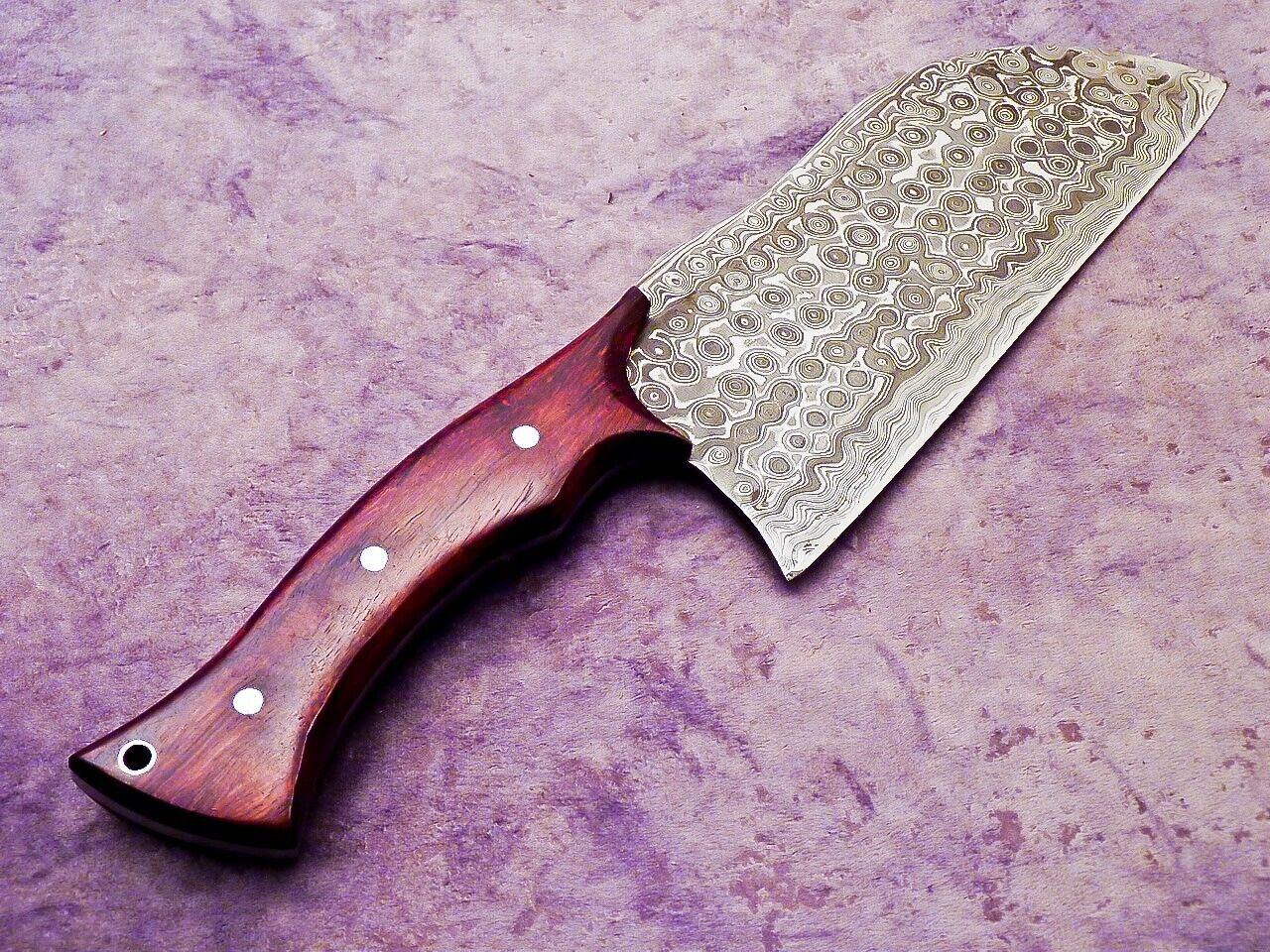 12" Professional Handmade Damascus Steel Chopper Cleaver Knife with Hard Wood Handle