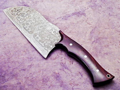 12" Professional Handmade Damascus Steel Chopper Cleaver Knife with Hard Wood Handle