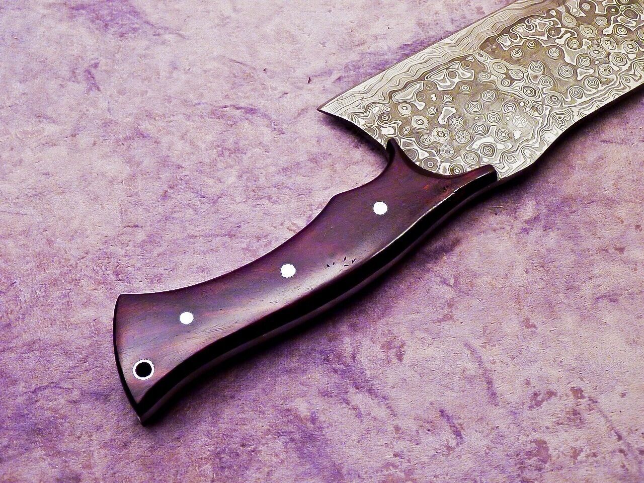 12" Professional Handmade Damascus Steel Chopper Cleaver Knife with Hard Wood Handle