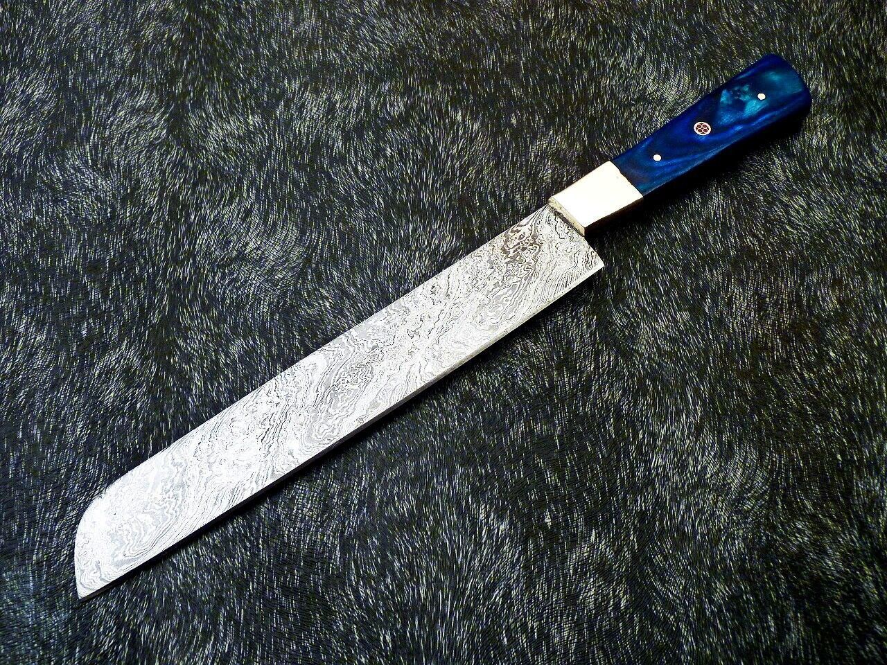 13 Inch Handmade Damascus Steel Chef Knife – Professional Kitchen Knife with Hardwood Handle