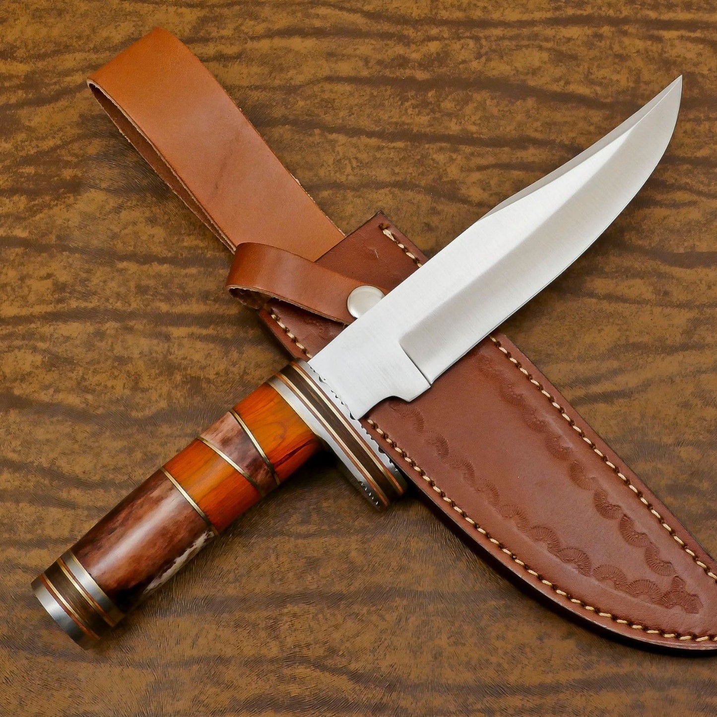 Custom Handmade D2 Steel Bowie Knife | Hunting & Outdoor Fixed Blade 12"