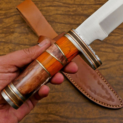 Custom Handmade D2 Steel Bowie Knife | Hunting & Outdoor Fixed Blade 12"