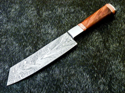 12" Professional Handmade Damascus Steel Kitchen Chef Knife – Hard Wood Handle