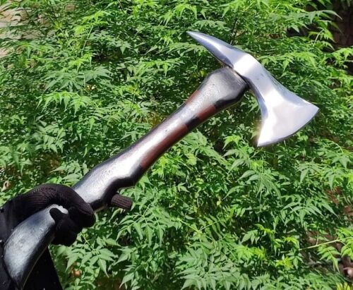 Handmade Rare Art Viking Camp Throwing Axe 19 Inch D2 Steel with Ashwood Handle