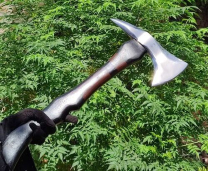 Handmade Rare Art Viking Camp Throwing Axe 19 Inch D2 Steel with Ashwood Handle