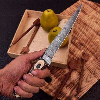 12” Handmade Damascus Steel Chef Fillet Knife – Twist Pattern Blade