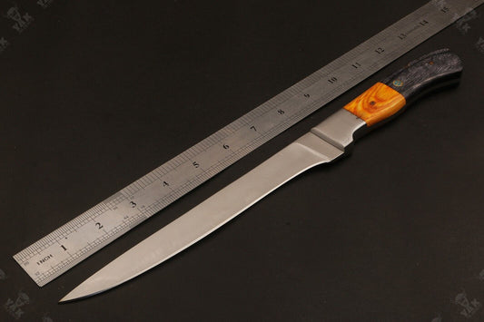 13.5" Custom Handmade D2 Steel Fillet Knife Best Fillet Knife & Custom Fillet Knife W/Sheath