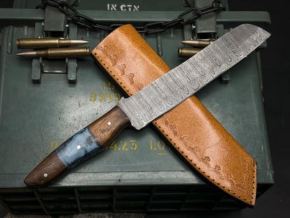 Handmade Damascus Chef Knife – Hunting & Damascus Steel Knife Kitchen Knife Wood Handle