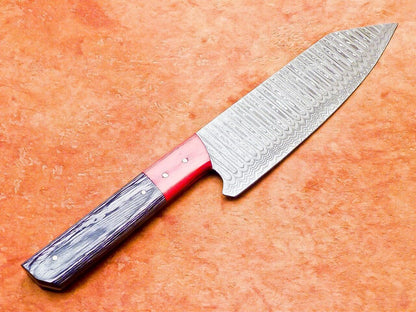 13" Professional Chef Kitchen Knife – Handmade Damascus Blade with Hard Wood Handle