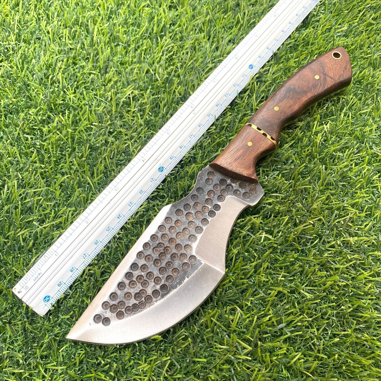Custom Hand Forged Damascus Steel Hunting & Camping Tracker Knife | Leather Sheath