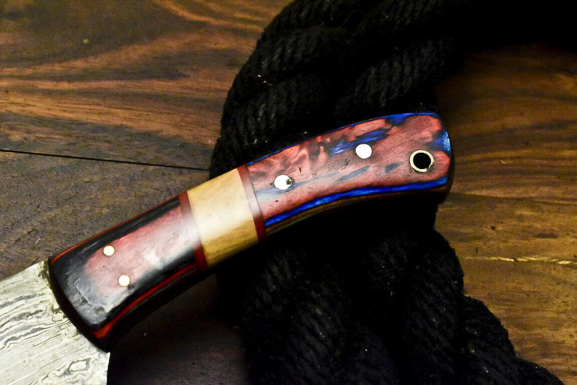 Handmade Damascus Steel Hard Wood Hunting Chef Knife – 11.4" Full Tang Custom Forged