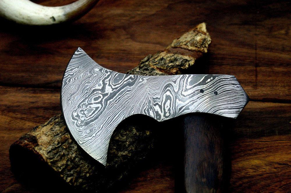 Hand Forged Damascus Steel Tomahawk Axe with Rosewood Handle – Hawk Style