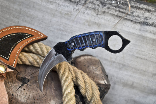 Custom Handmade D2 Stainless Steel Karambit Knife 8" Best Karambit With Wood Handle