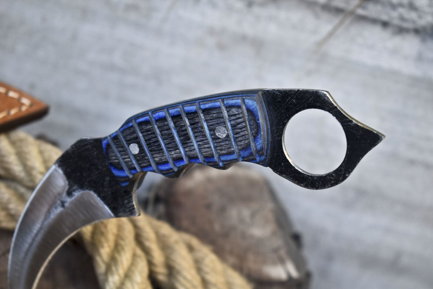 Custom Handmade D2 Stainless Steel Karambit Knife 8" Best Karambit With Wood Handle