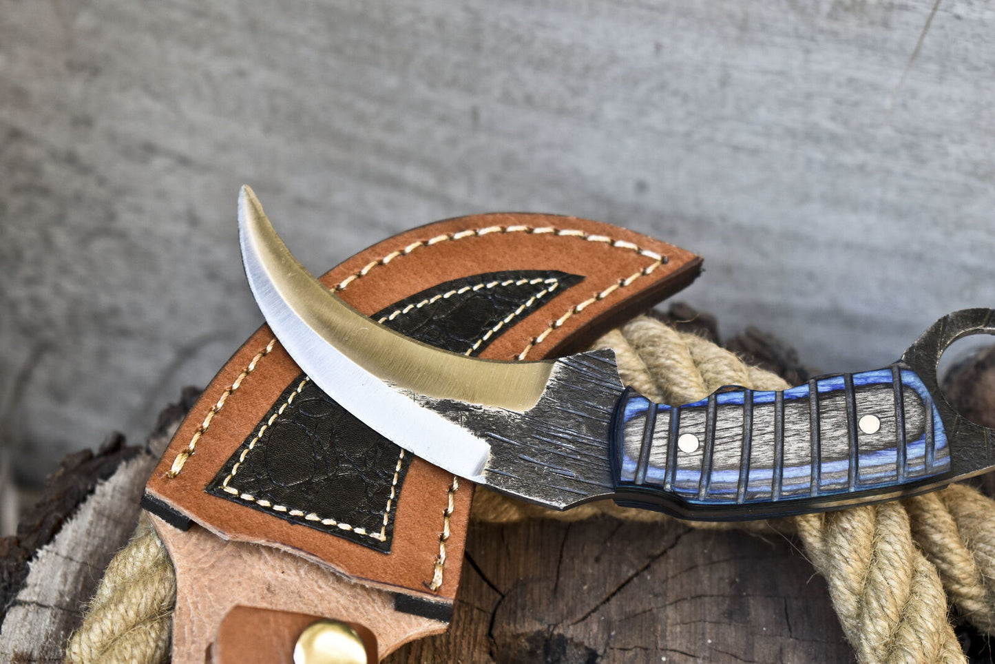 Custom Handmade D2 Stainless Steel Karambit Knife 8" Best Karambit With Wood Handle