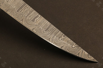 13.5" Hand Forged Damascus Fillet Knife Premium Fillet Knife With Ladder Sheath