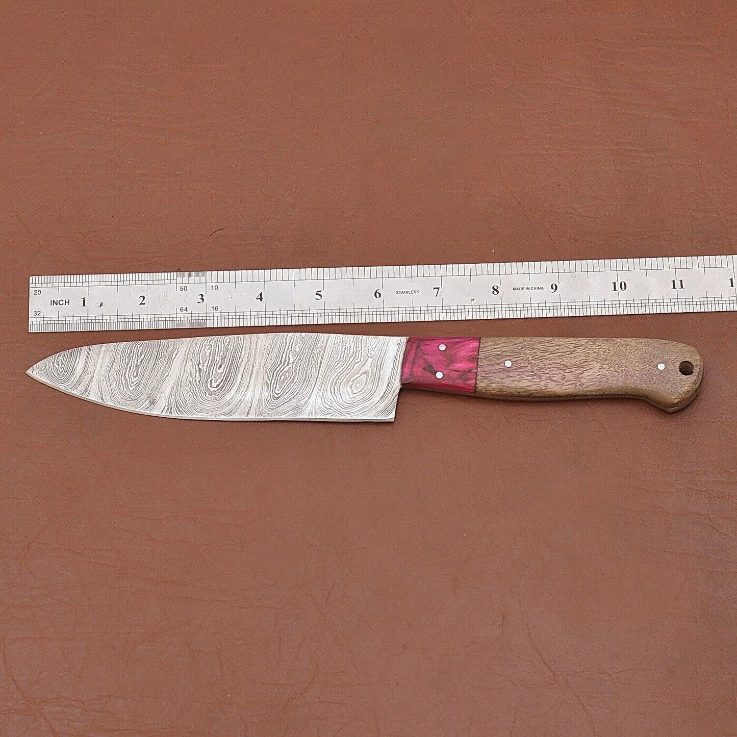 Full Tang Chef Fillet Knife with Pakka Wood Handle