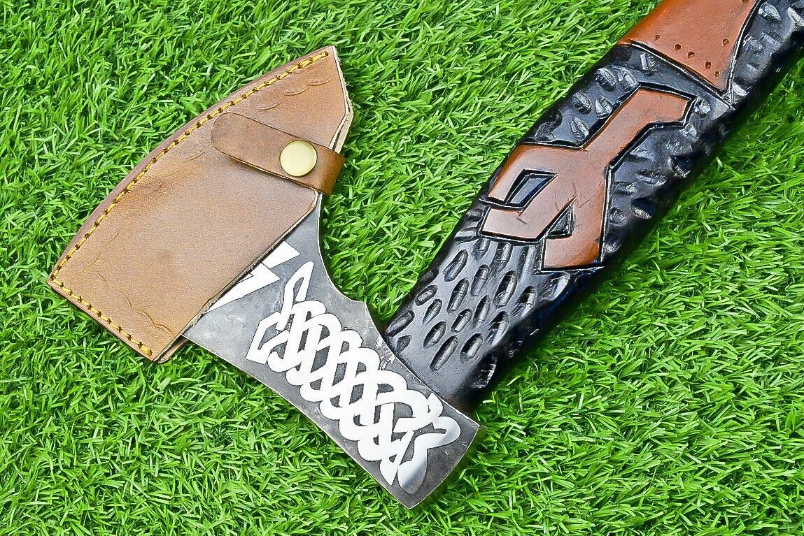 Handmade Viking Axe – Premium Carbon Steel Tomahawk with Leather Sheath