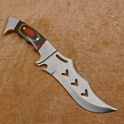 Hand Made D2 Steel Full Tang 11-Inch Bowie Hunting Knife – Steel Guard