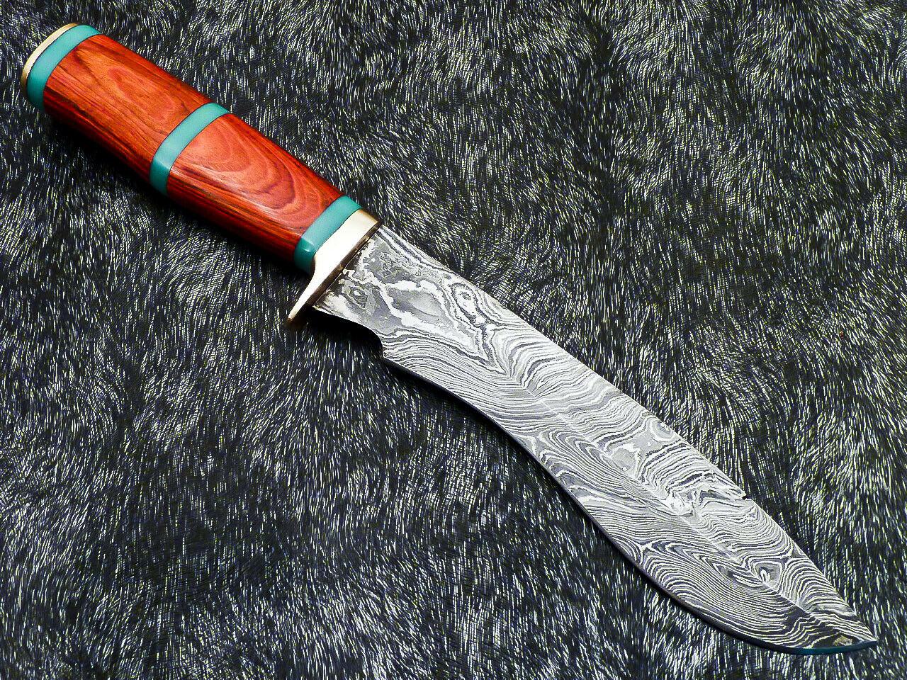 13 Inch Damascus Kukri Hunting Knife | Hard Wood Handle