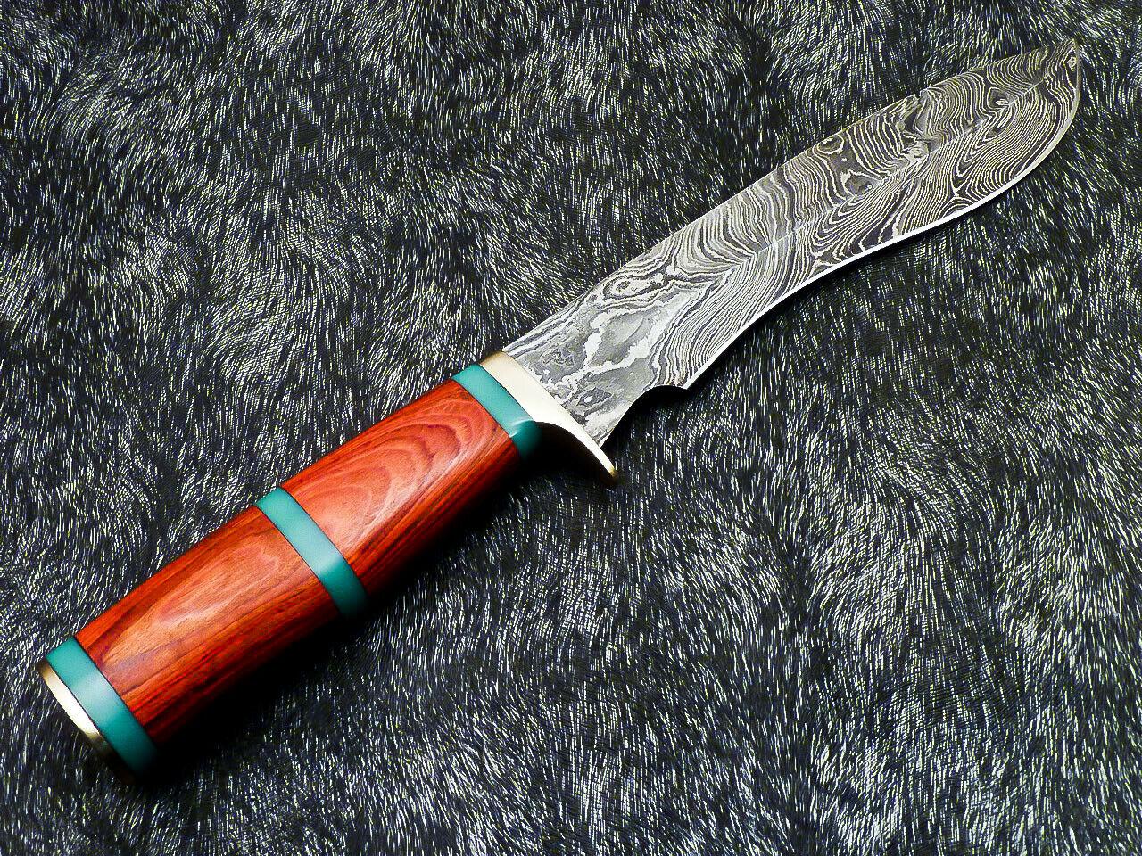 13 Inch Damascus Kukri Hunting Knife | Hard Wood Handle