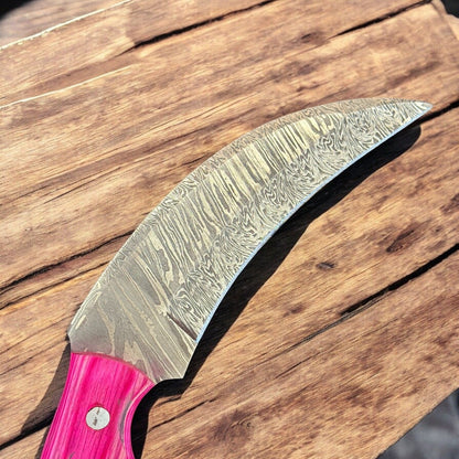 Best Damascus Karambit Damascus Steel Karambit Hunting Knife With Wood Handle