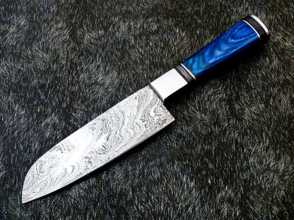 11" Custom Hand Forged Damascus Steel Chef Knife Kitchen Knife with Hardwood Handle