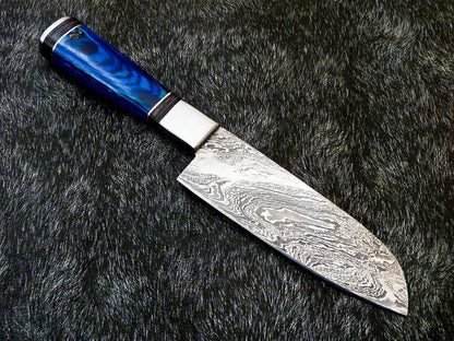 11" Custom Hand Forged Damascus Steel Chef Knife Kitchen Knife with Hardwood Handle