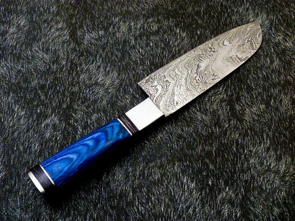 11" Custom Hand Forged Damascus Steel Chef Knife Kitchen Knife with Hardwood Handle