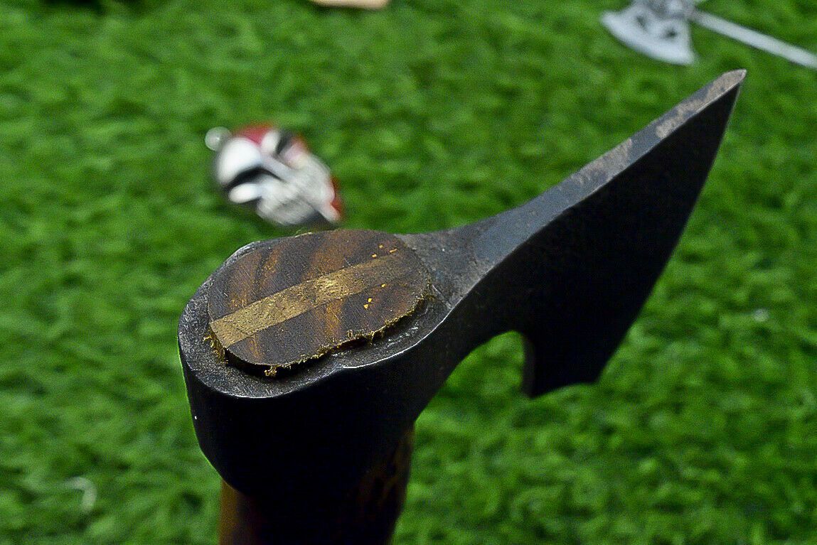 Hand-Forged Viking Tomahawk Axe – Carbon Steel Blade with Rosewood Handle and Leather Sheath