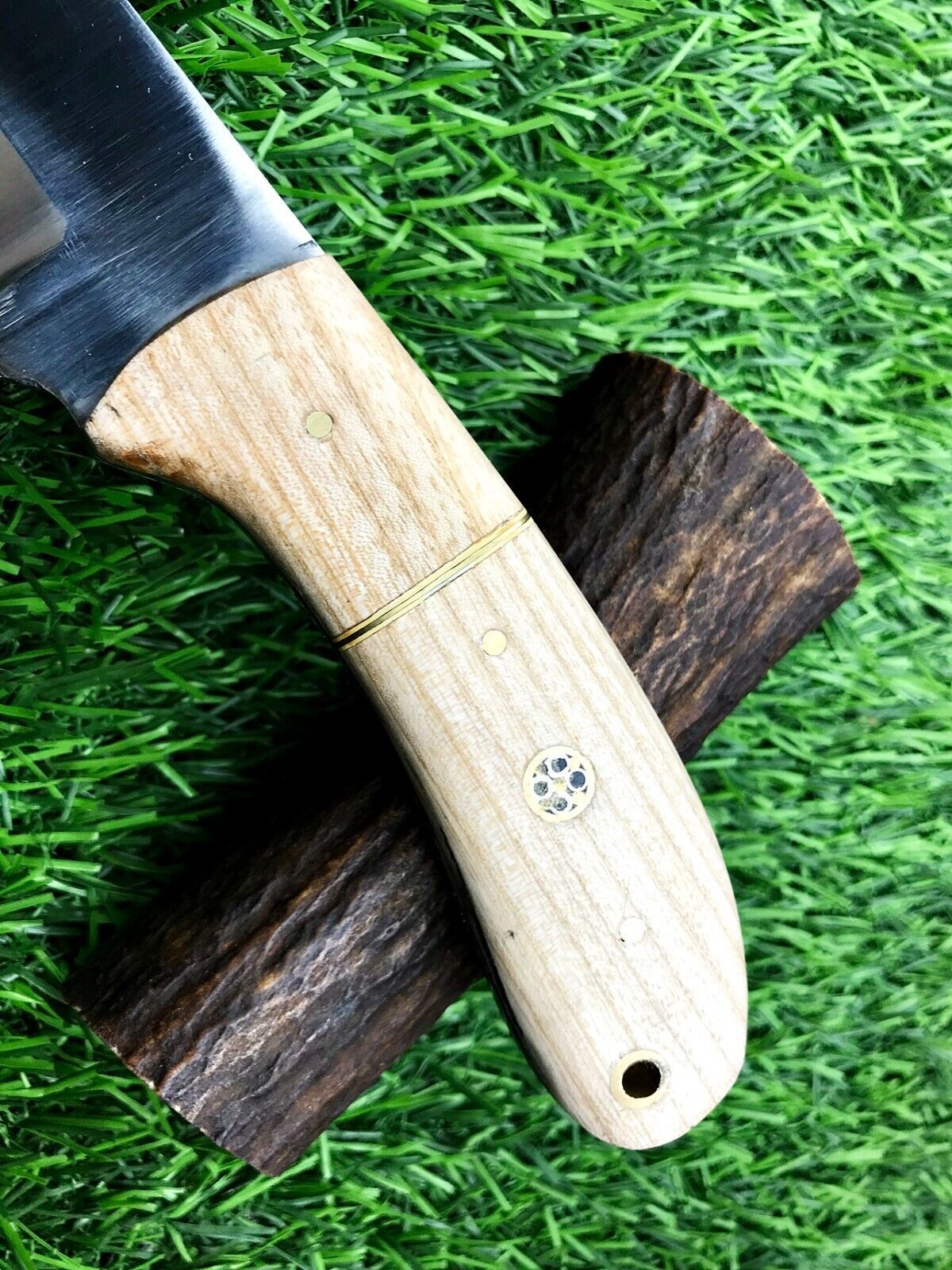 8" Handmade Stainless Steel Skinner Knife with Forged Blade & Leather Sheath