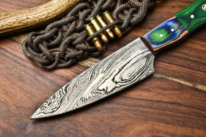 Hand Made Damascus Steel Chef Knife | Full Tang with Hard Wood Handle