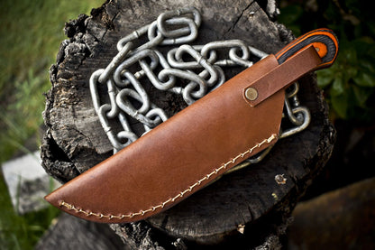Custom Twist Damascus Skinner Knife – Hand Forged Hard Wood Tactical Hunting Blade